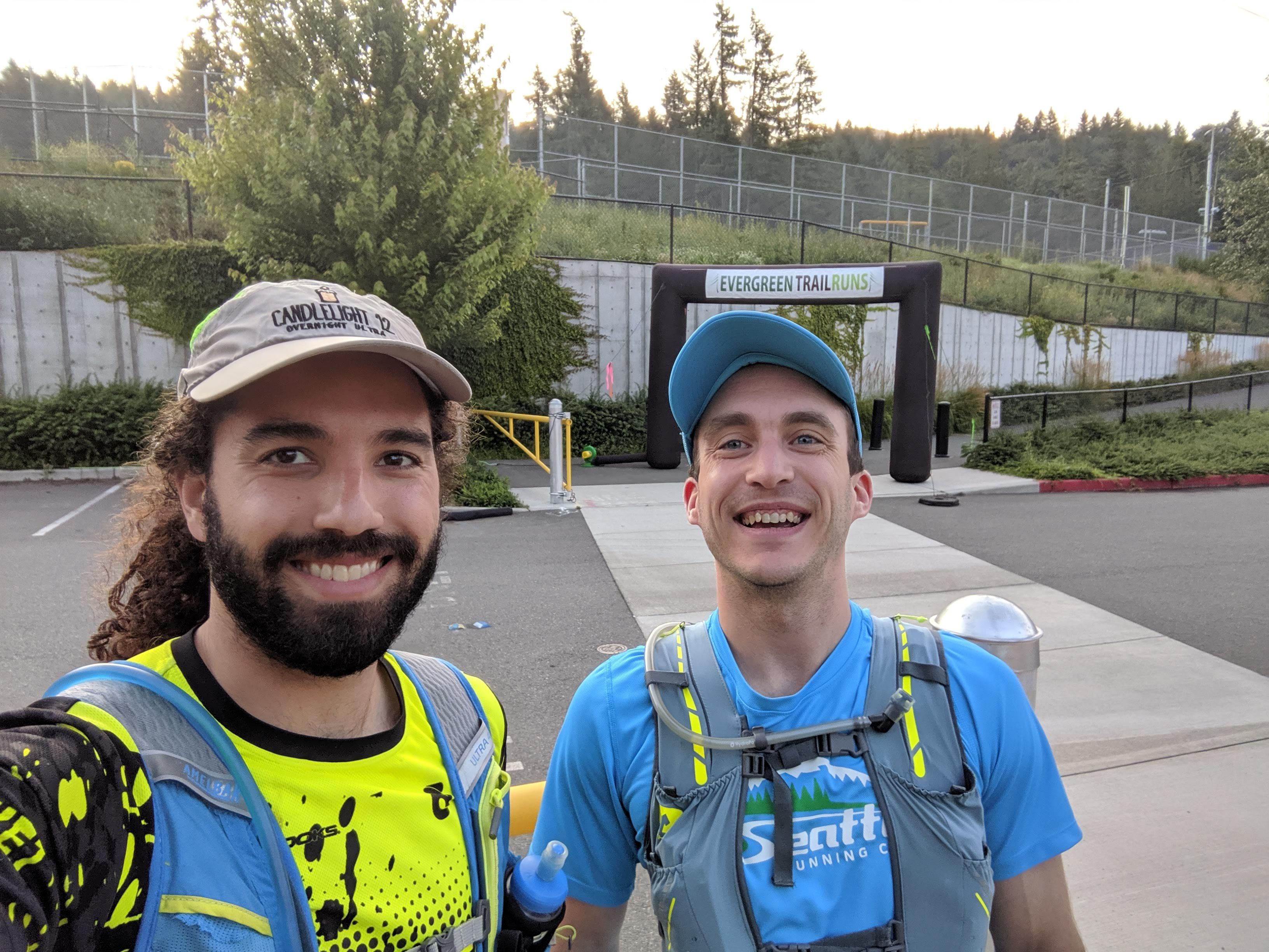 Selfie of me and Bobby at the start of the race